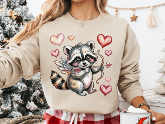 Download Cupid Raccoon PNG, Valentines Day Design - Valentines day design Collection