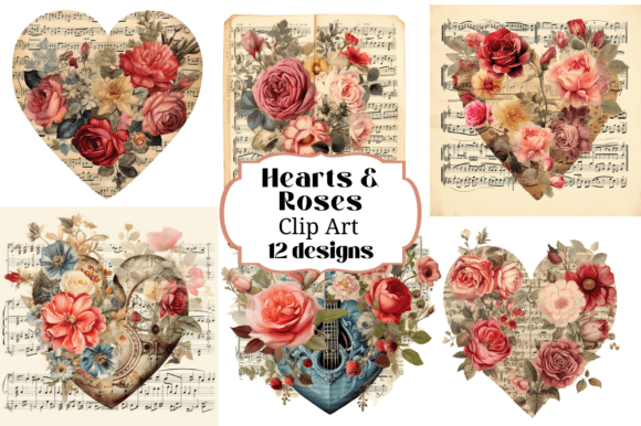 Download Hearts Roses Music Valentines Clip Art - Valentines clip art Collection