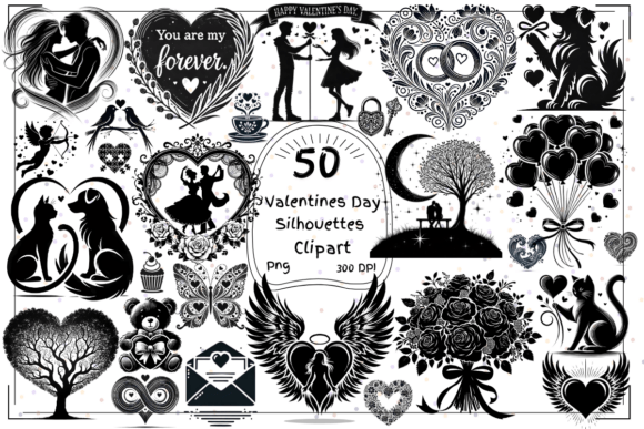 Download Valentine Silhouette Clipart Collection - Valentine silhouette Collection